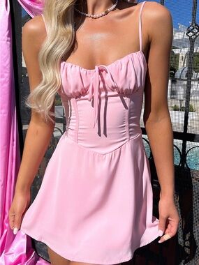 THAT’S SO FETCH Pink Spaghetti-Strap Mini Dress. BNWT